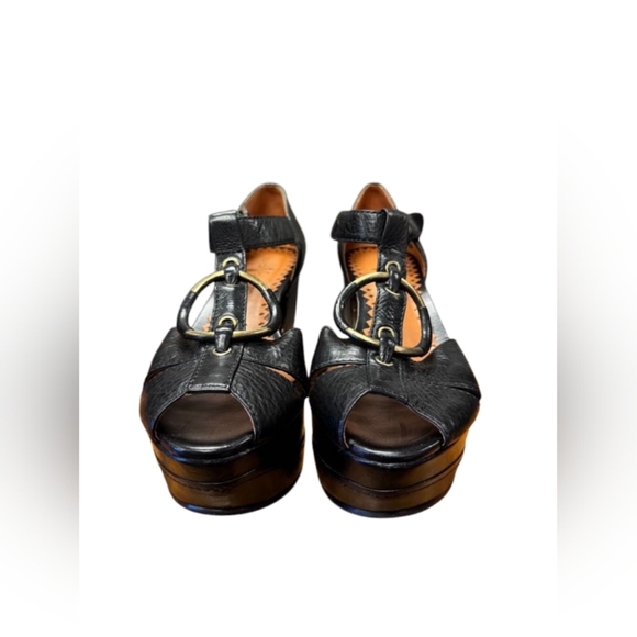 Vince Camuto NWT VC-Silver Black Tumbled Nappa Wedge Leather Size 8M - Picture 6 of 9